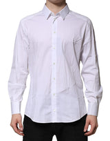 Chemise habillée à manches longues dorée et blanche Dolce &amp; Gabbana