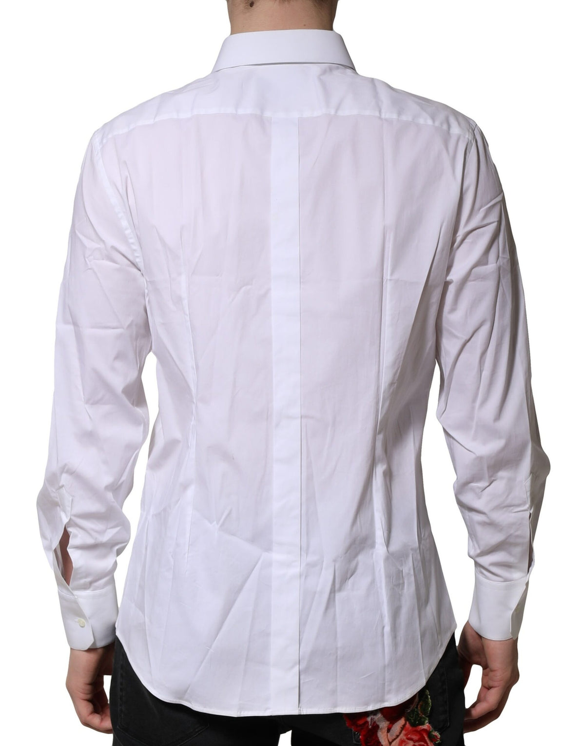 Chemise habillée à manches longues dorée et blanche Dolce &amp; Gabbana