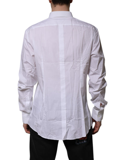 Dolce & Gabbana White GOLD Long Sleeve Dress Formal Shirt