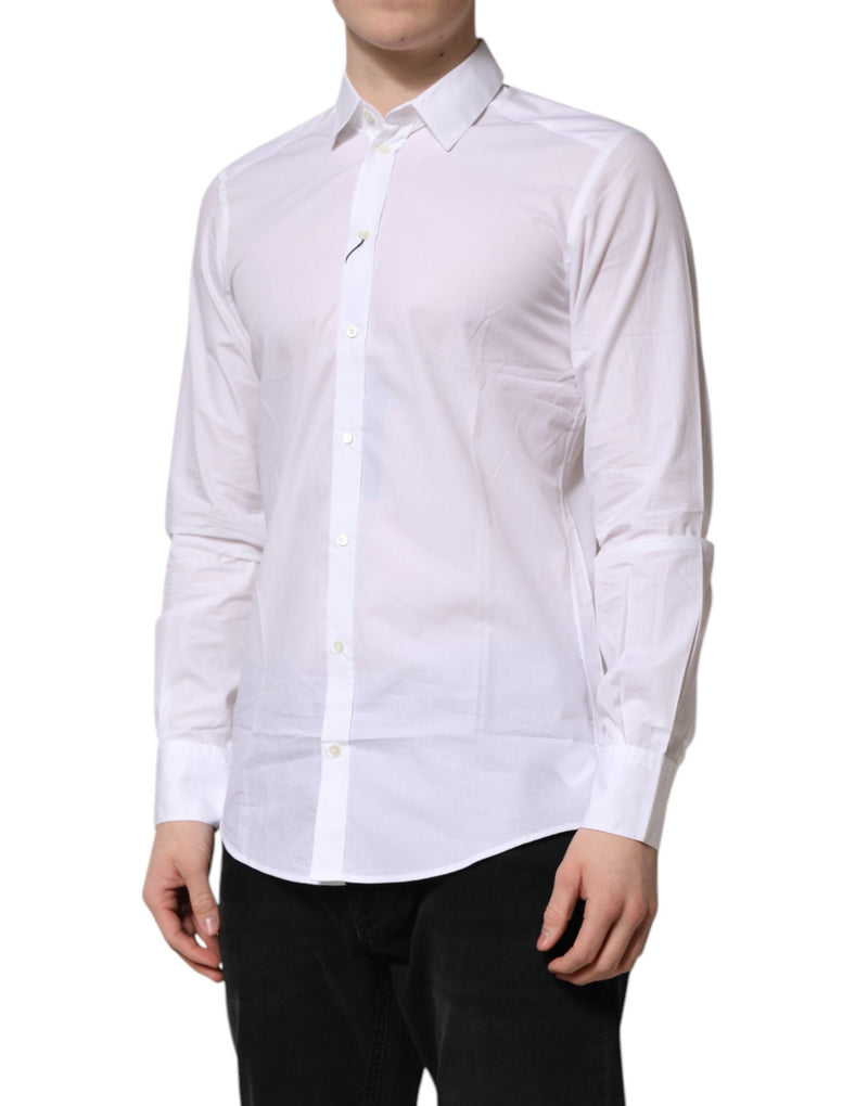 Chemise formelle blanche en coton à manches longues Dolce &amp; Gabbana