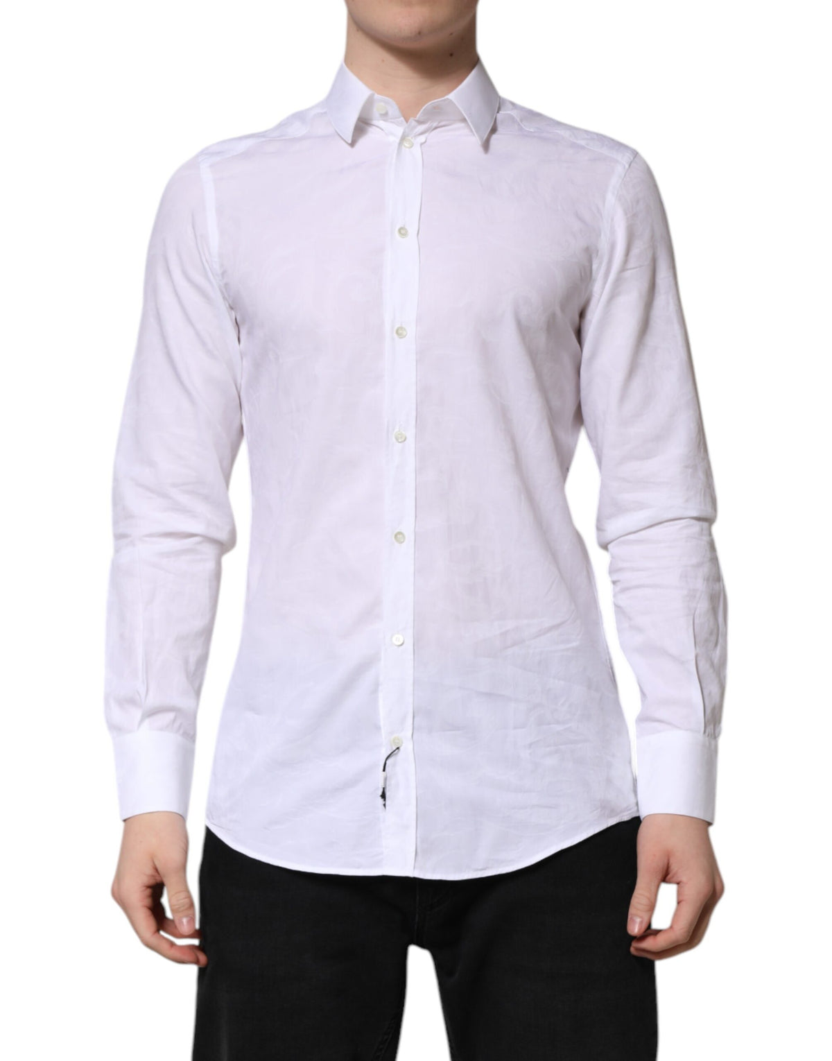 Chemise habillée à manches longues en coton blanc MARTINI de Dolce &amp; Gabbana