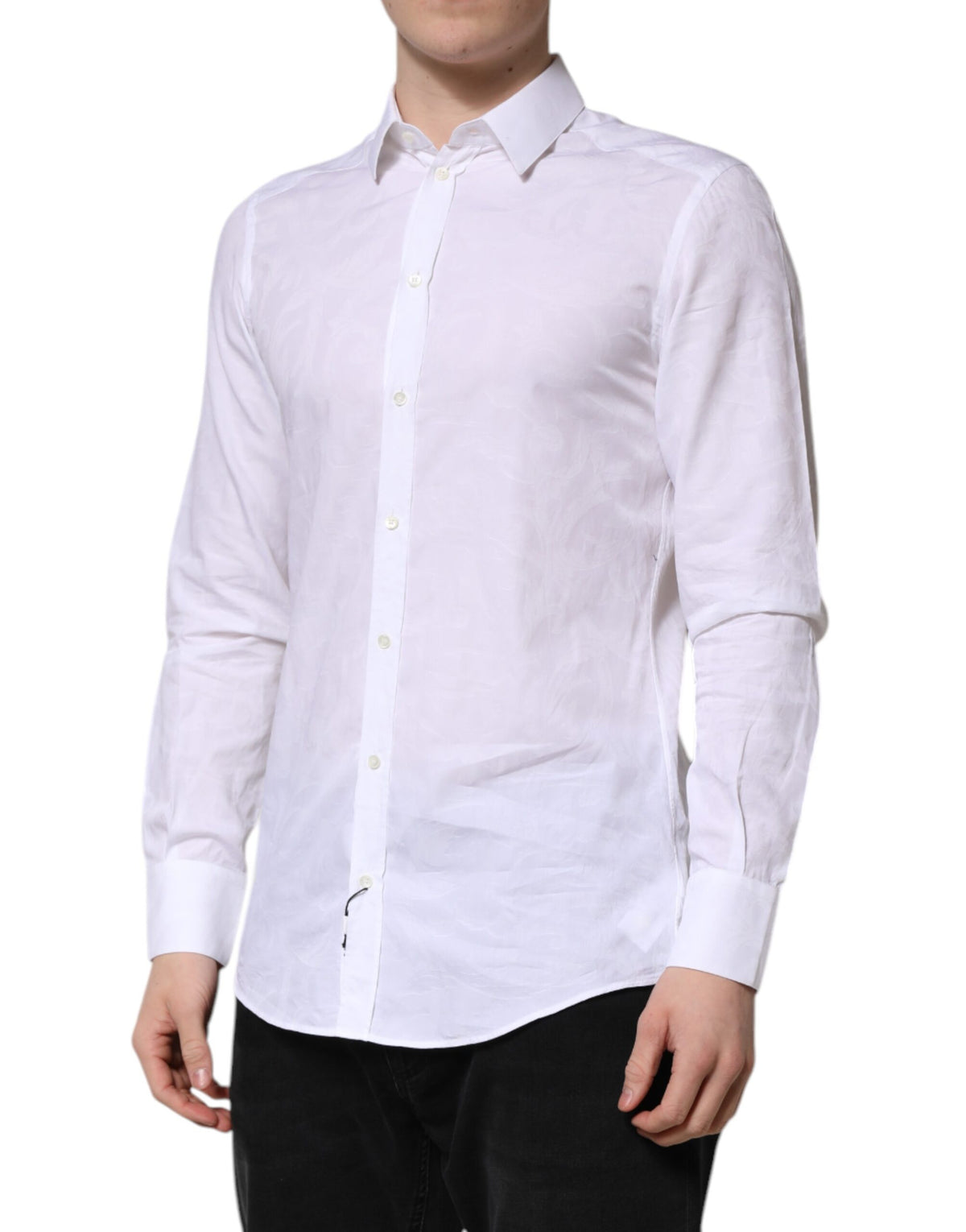 Chemise habillée à manches longues en coton blanc MARTINI de Dolce &amp; Gabbana