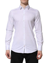 Chemise habillée à manches longues en coton rayé blanc de Dolce &amp; Gabbana