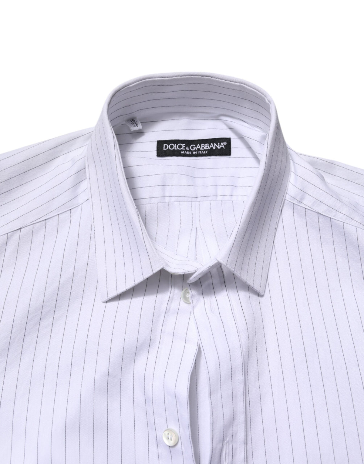 Chemise habillée à manches longues en coton rayé blanc de Dolce &amp; Gabbana