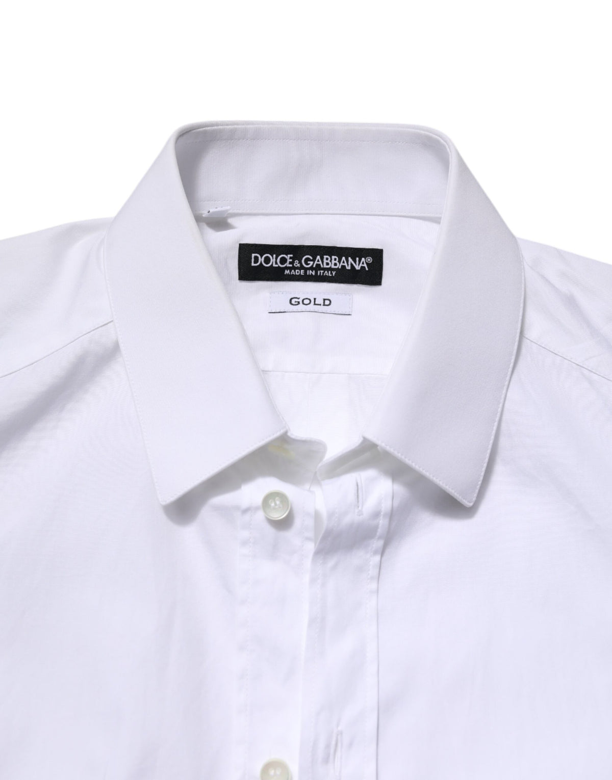 Chemise habillée homme en coton blanc doré à manches longues Dolce &amp; Gabbana
