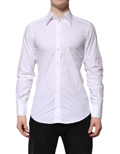 Dolce &amp; Gabbana wit GOUD katoenen popeline overhemd, formeel.