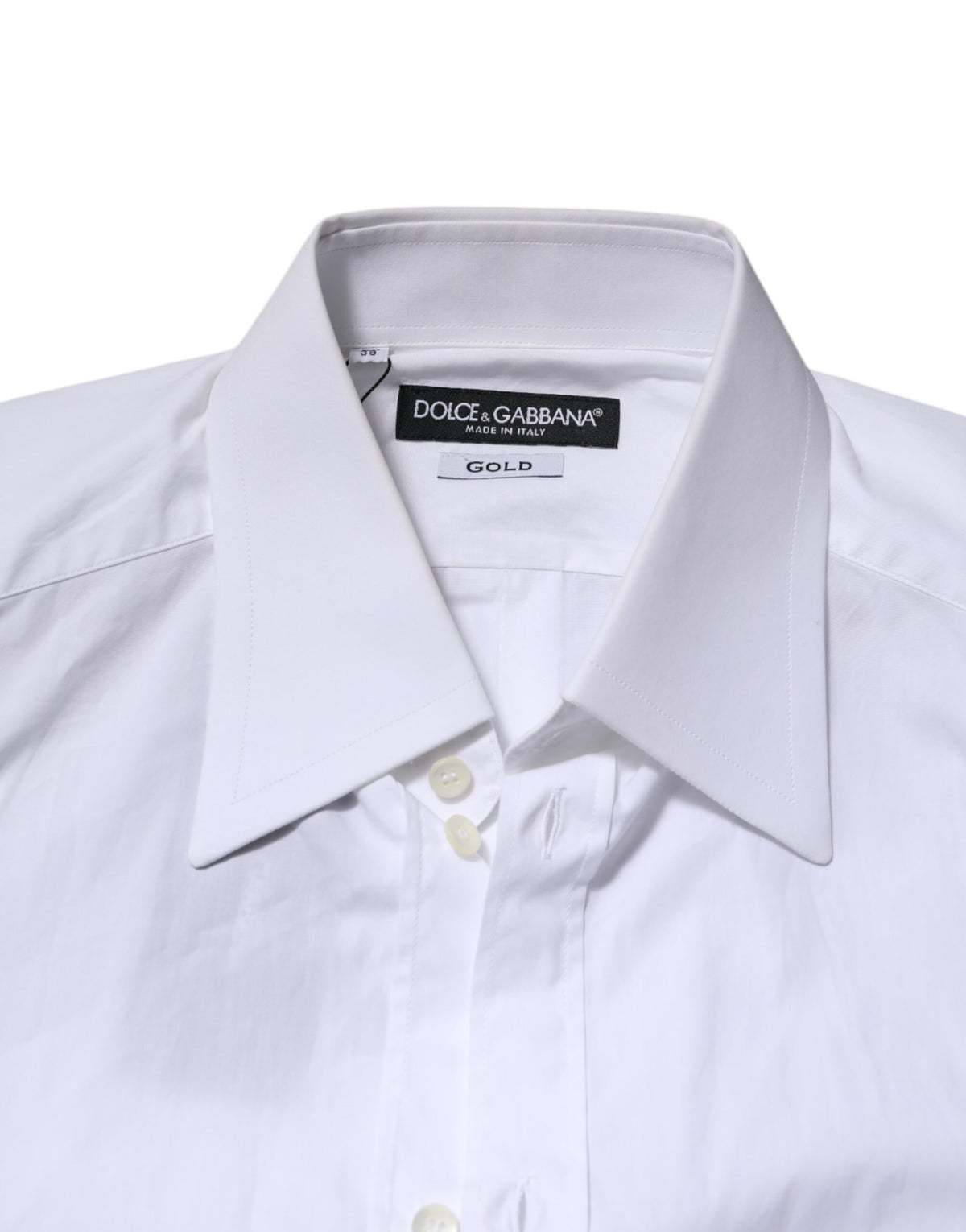 Chemise habillée en popeline de coton blanche et or de Dolce &amp; Gabbana