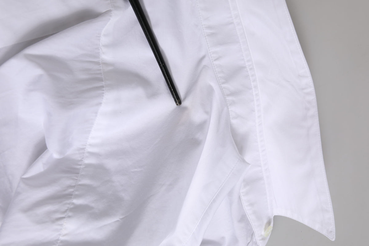 Chemise habillée en popeline de coton blanche et or de Dolce &amp; Gabbana