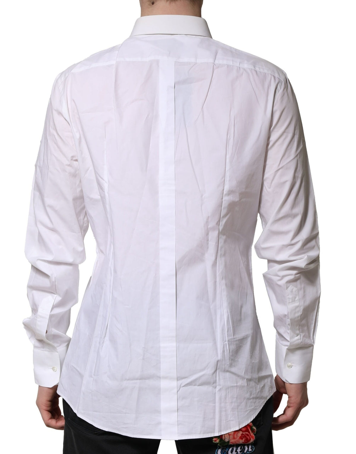Chemise habillée homme en coton blanc doré Dolce &amp; Gabbana