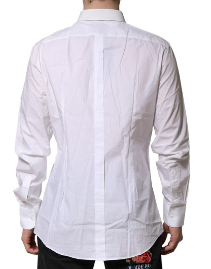 Chemise habillée homme en coton blanc doré Dolce & Gabbana