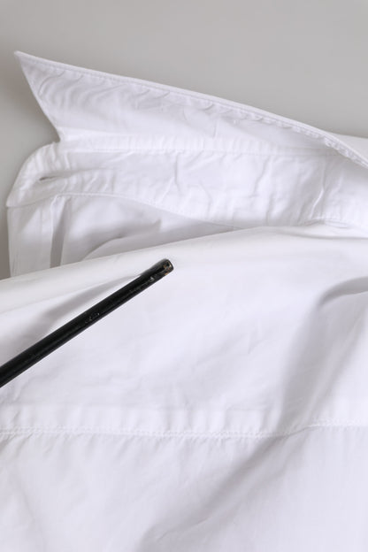 Chemise habillée homme en coton blanc doré Dolce & Gabbana