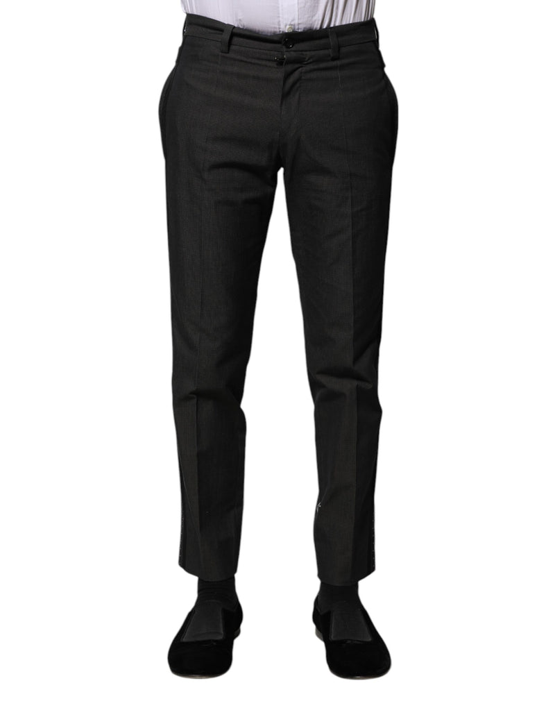 Formele broek van grijs katoen met patroon van Dolce &amp; Gabbana