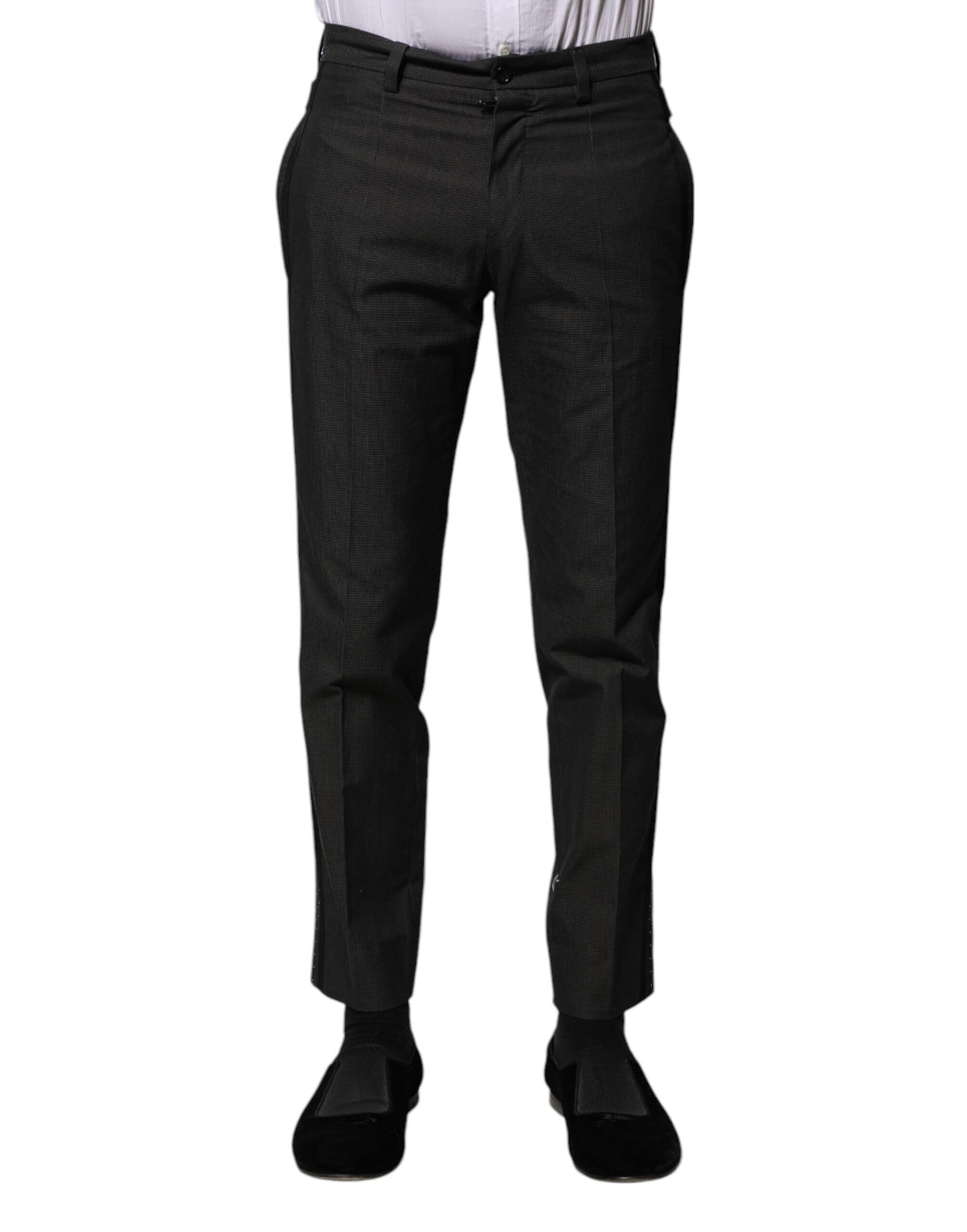 Pantalon habillé gris à motifs en coton de Dolce &amp; Gabbana