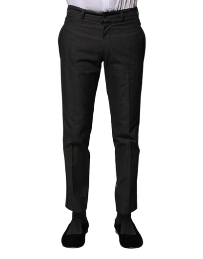 Pantalon habillé gris à motifs en coton de Dolce &amp; Gabbana