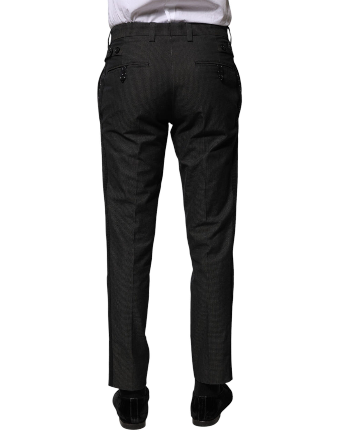 Pantalon habillé gris à motifs en coton de Dolce &amp; Gabbana