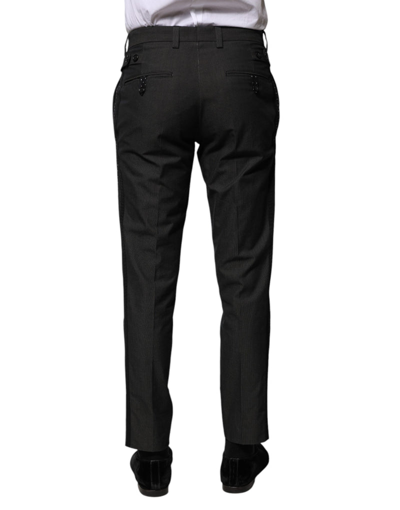 Formele broek van grijs katoen met patroon van Dolce &amp; Gabbana