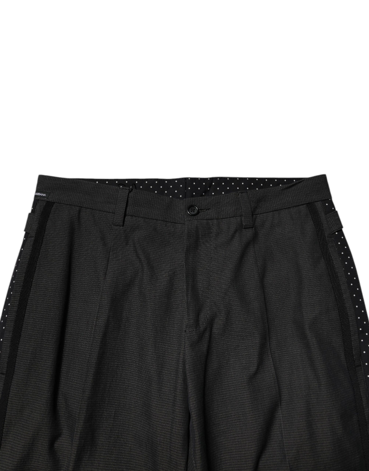 Pantalon habillé gris à motifs en coton de Dolce &amp; Gabbana
