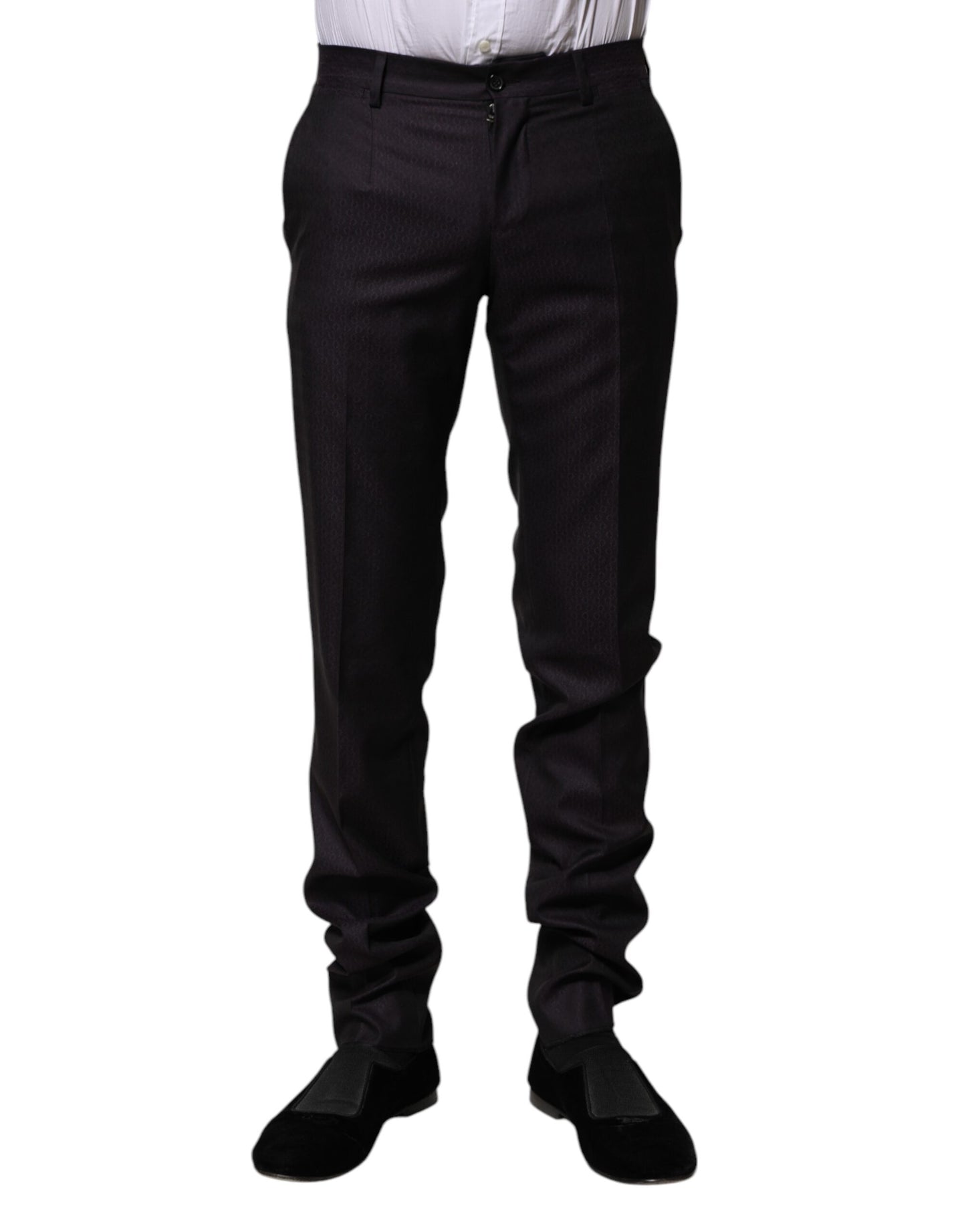 Dolce &amp; Gabbana zwarte, geprinte wollen formele broek