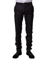 Pantalon habillé noir à motifs en laine de Dolce &amp; Gabbana