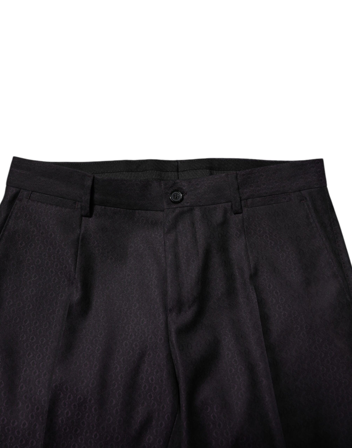 Pantalon habillé noir à motifs en laine de Dolce &amp; Gabbana