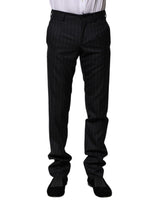 Pantalon habillé rayé en laine noire de Dolce &amp; Gabbana