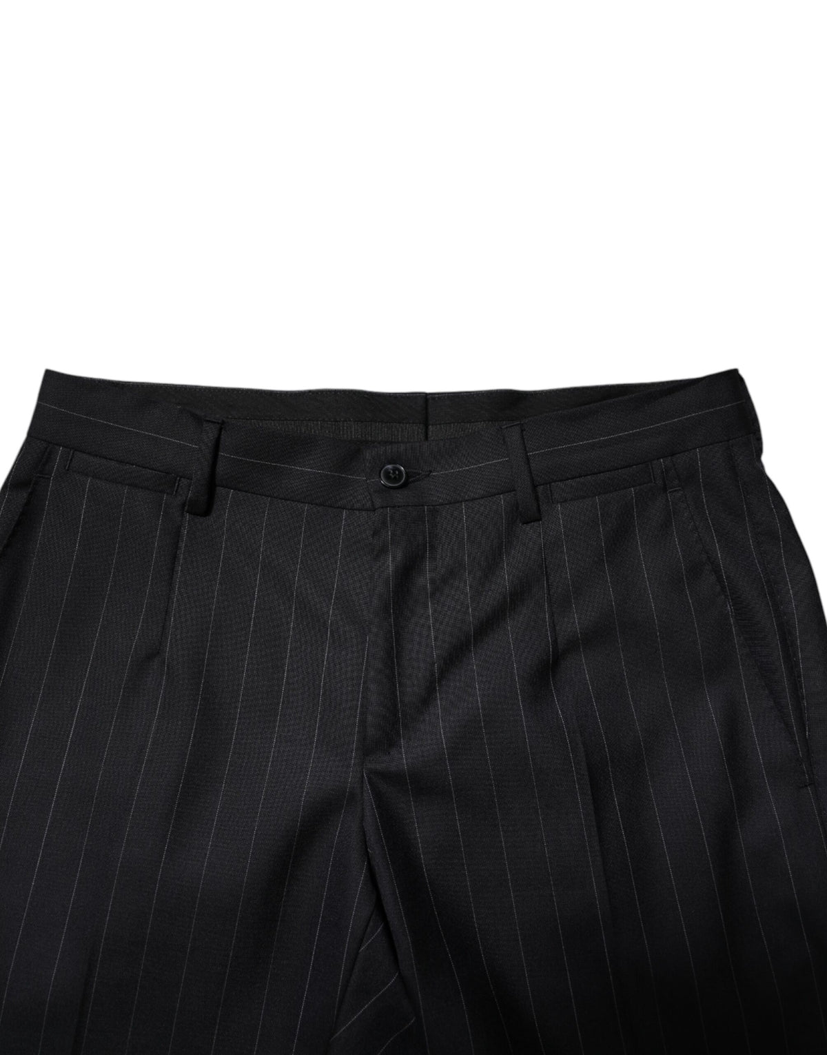 Pantalon habillé rayé en laine noire de Dolce &amp; Gabbana