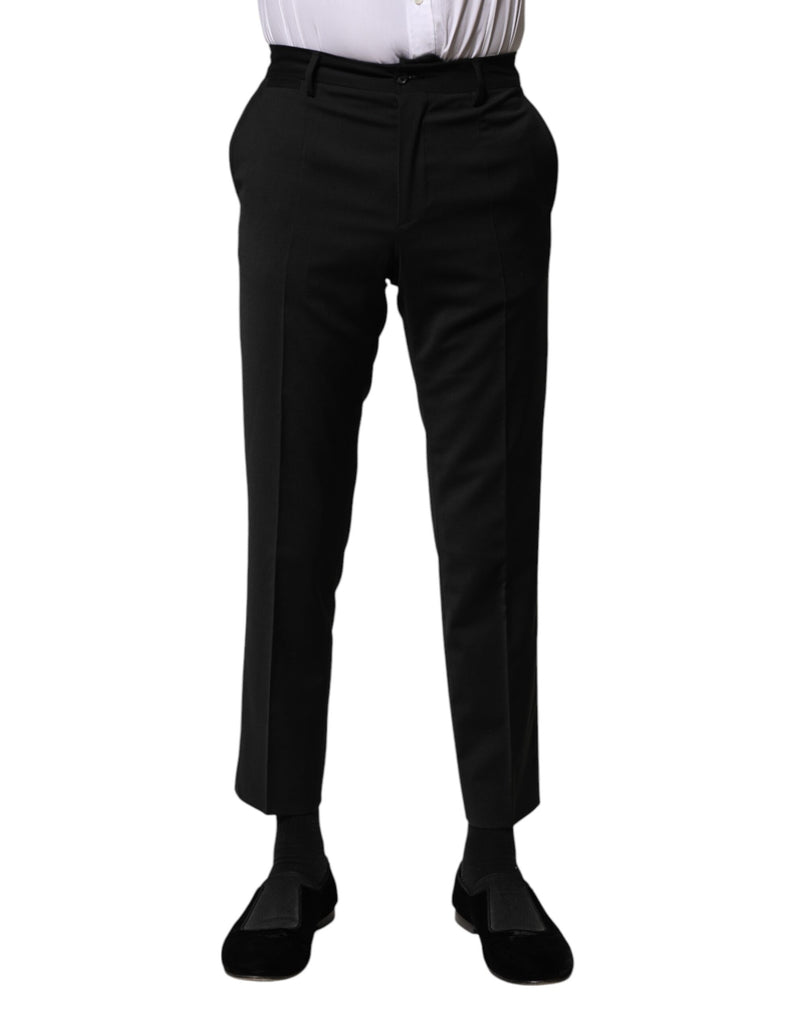 Pantalon tailleur court noir en laine pour homme de Dolce &amp; Gabbana