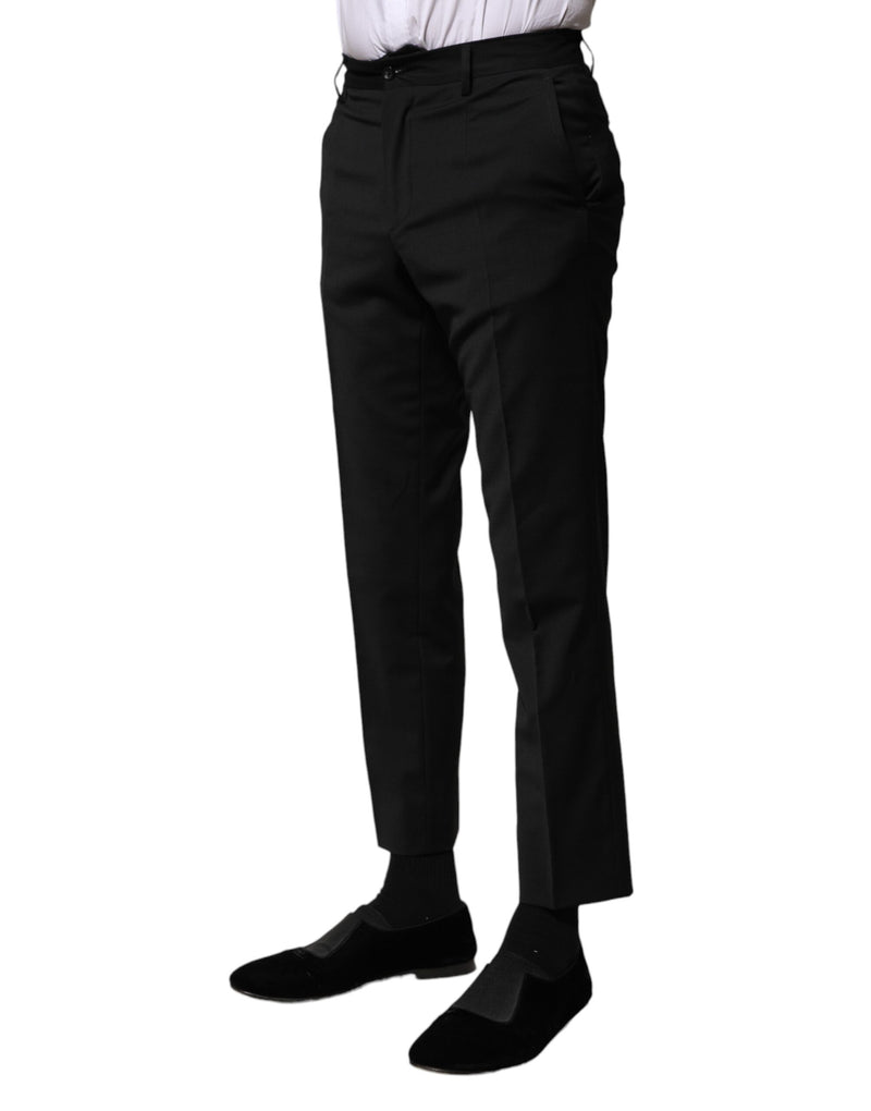 Pantalon tailleur court noir en laine pour homme de Dolce &amp; Gabbana