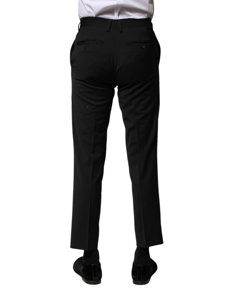 Pantalon tailleur court noir en laine pour homme de Dolce &amp; Gabbana
