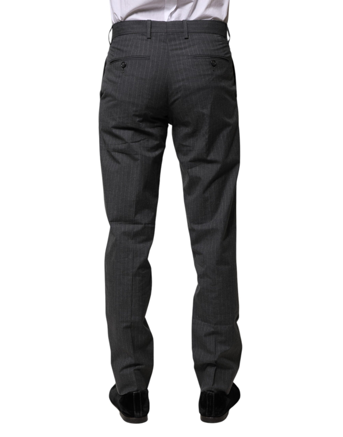 Pantalon habillé en coton rayé gris de Dolce &amp; Gabbana