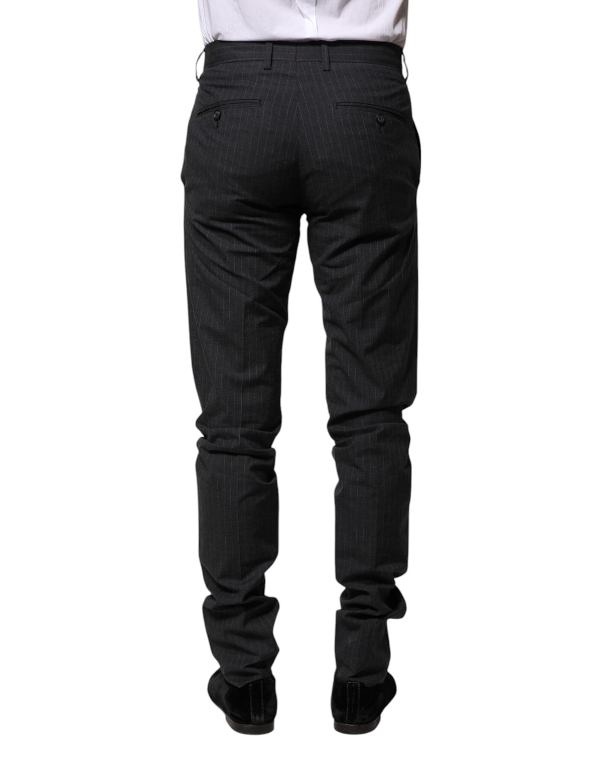 Pantalon habillé en coton rayé gris de Dolce &amp; Gabbana