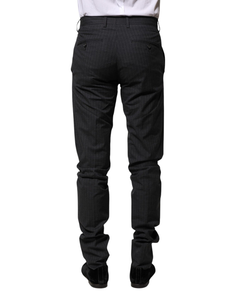 Dolce &amp; Gabbana grijze gestreepte katoenen formele broek