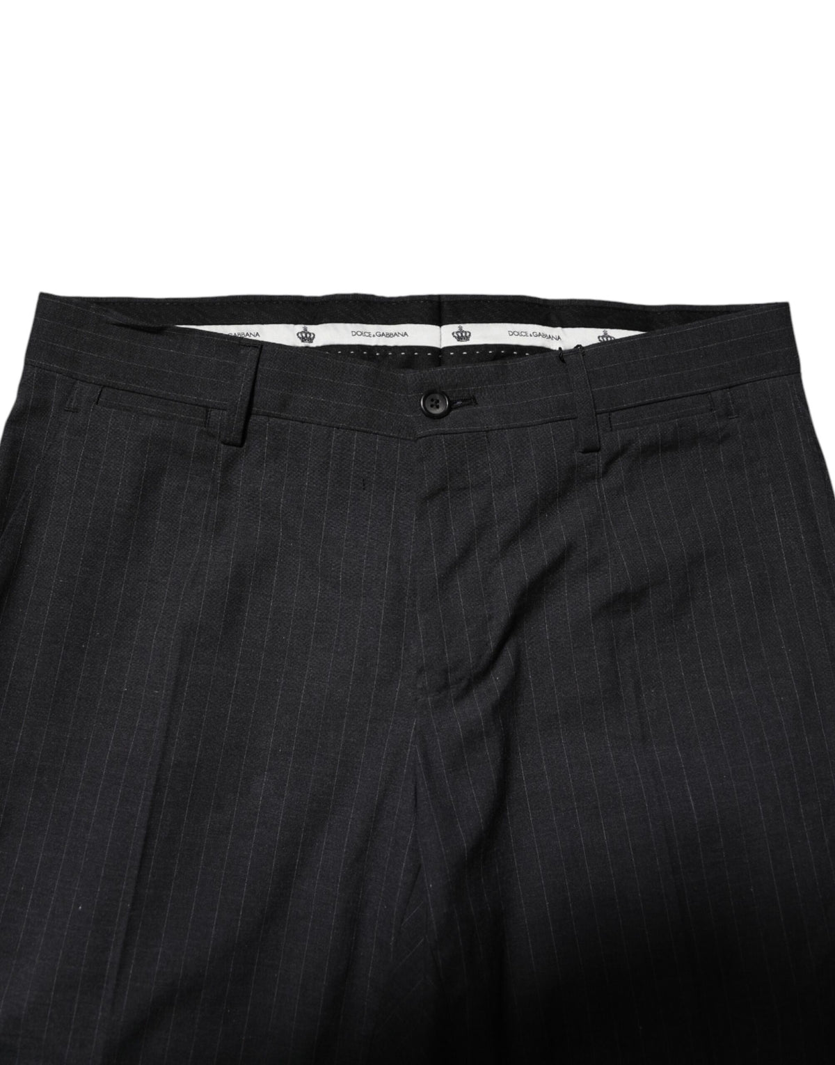 Pantalon habillé en coton rayé gris de Dolce &amp; Gabbana