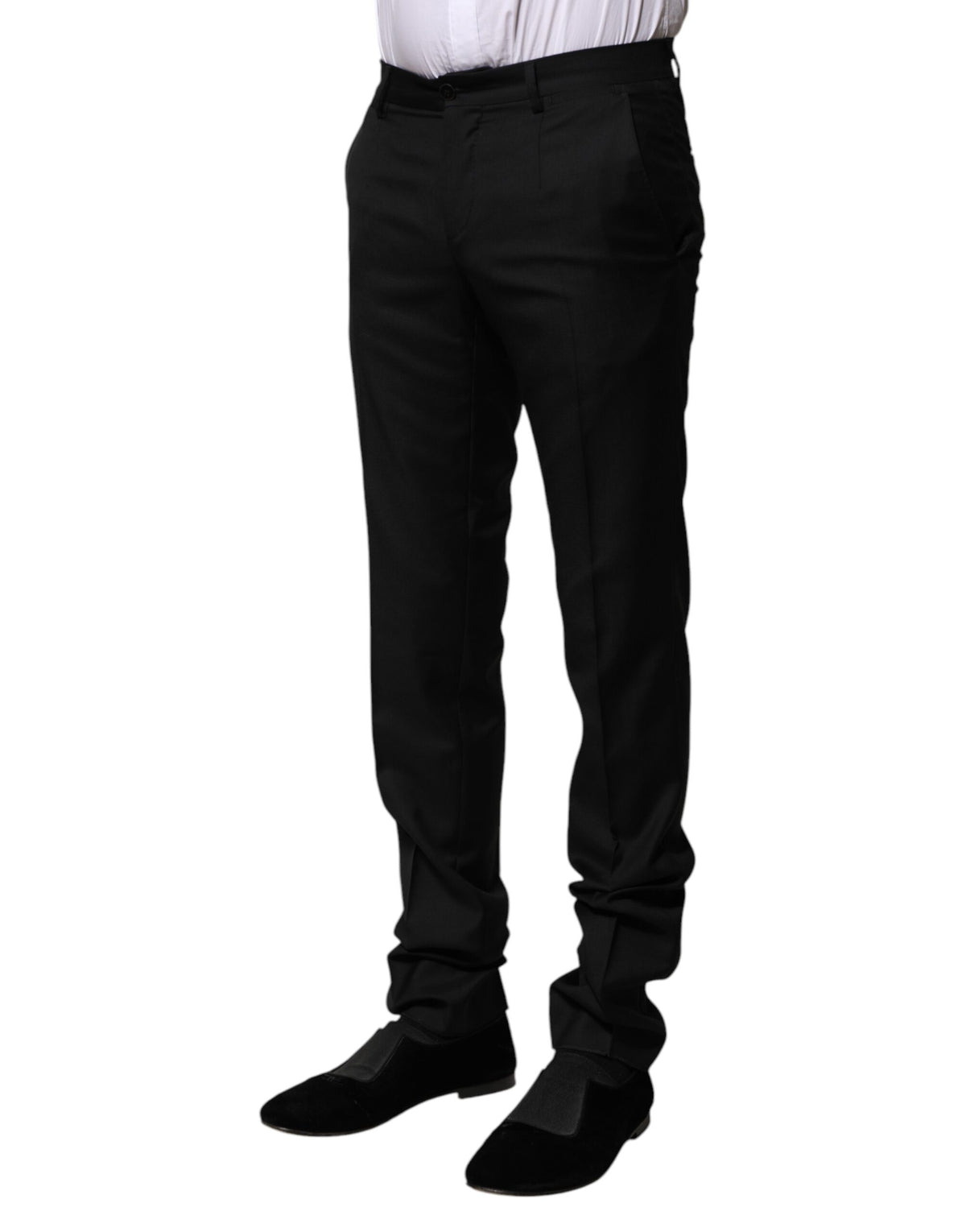 Pantalon habillé slim noir en laine pour homme de Dolce &amp; Gabbana
