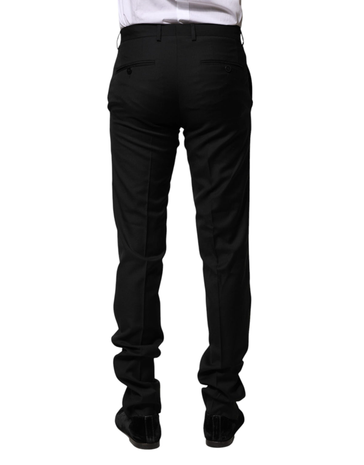 Pantalon habillé slim noir en laine pour homme de Dolce &amp; Gabbana