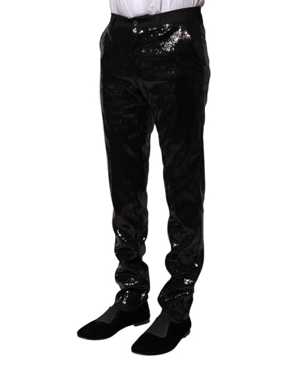 Dolce & Gabbana Black Sequined Embellishment Pants