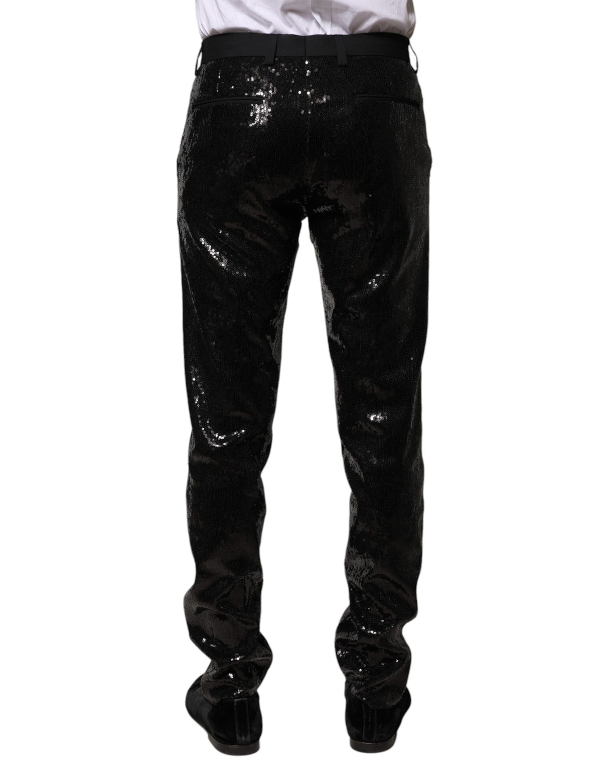 Pantalon noir à paillettes et ornements de Dolce &amp; Gabbana