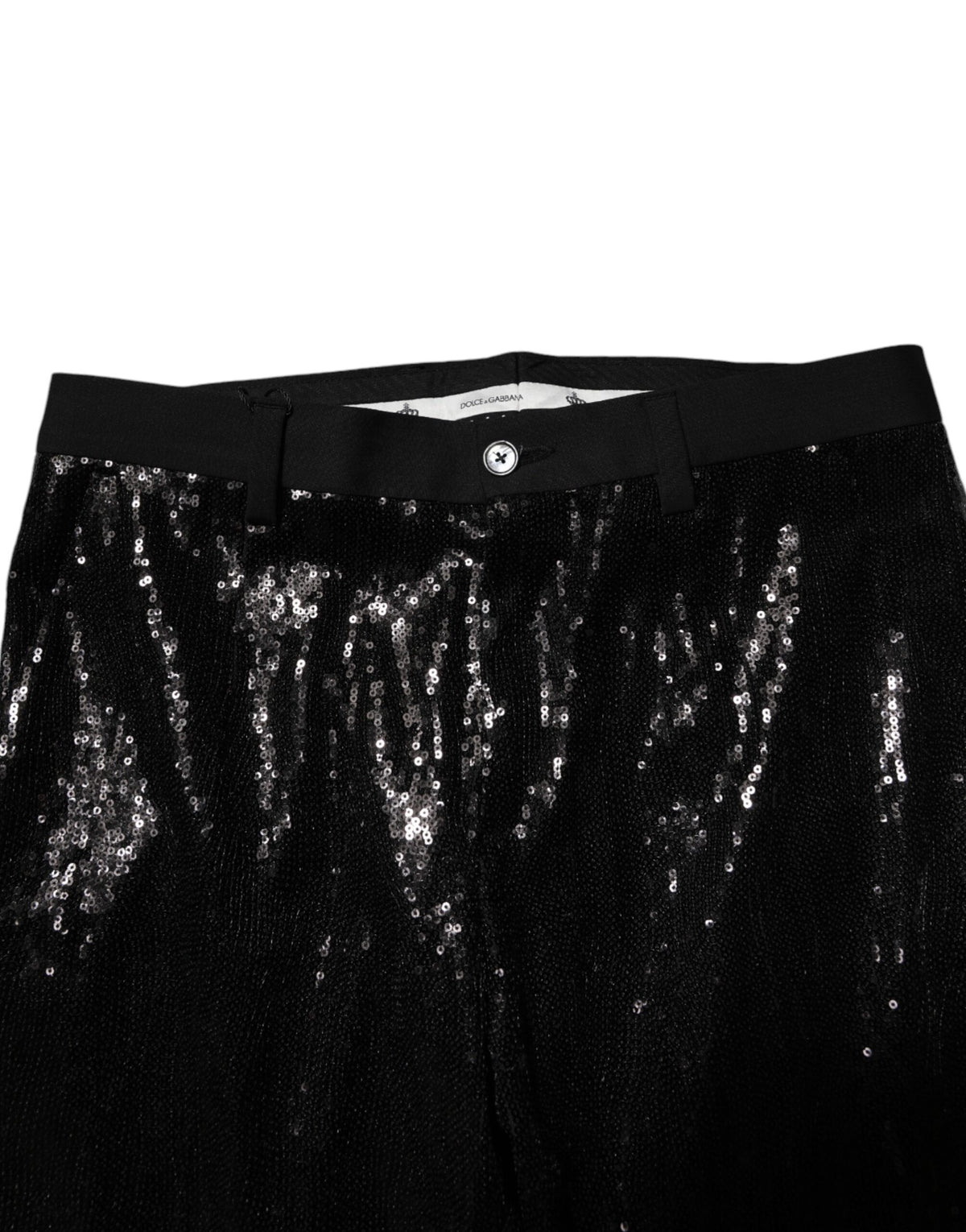 Pantalon noir à paillettes et ornements de Dolce &amp; Gabbana