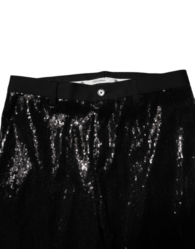 Pantalon noir à paillettes et ornements de Dolce &amp; Gabbana