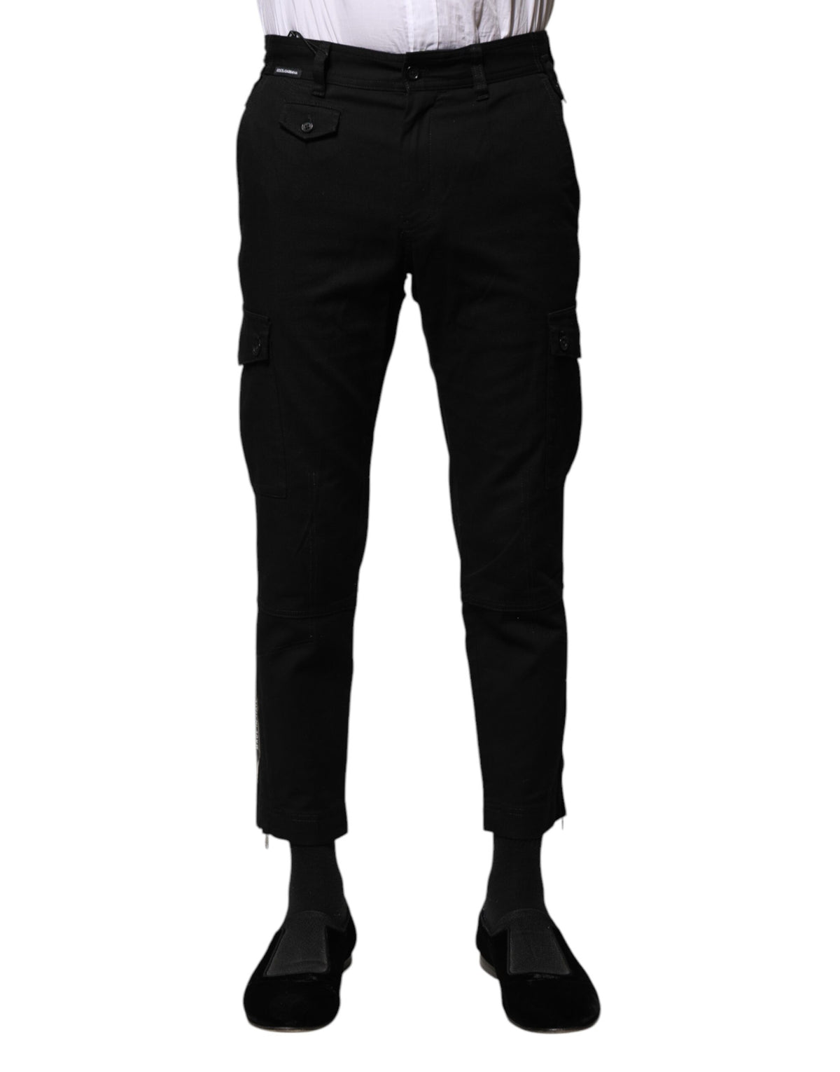 Pantalon Cropped Formel en Coton Noir pour Homme de Dolce &amp; Gabbana
