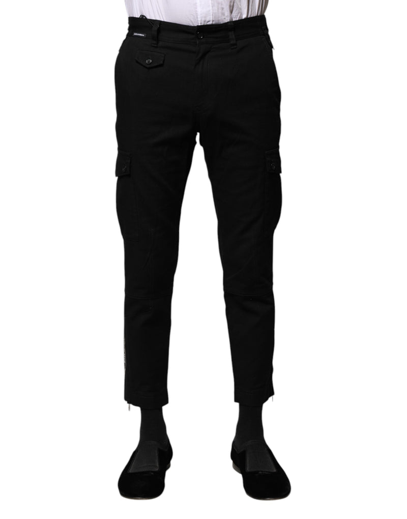 Pantalon Cropped Formel en Coton Noir pour Homme de Dolce &amp; Gabbana
