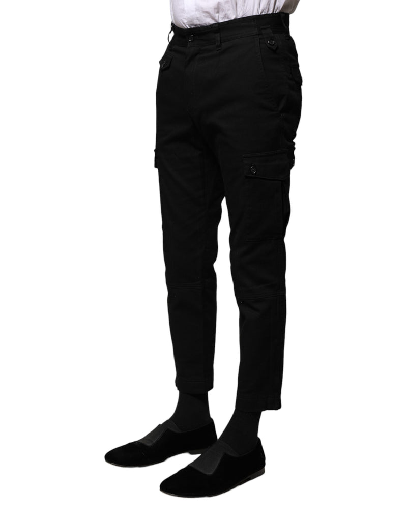 Pantalon Cropped Formel en Coton Noir pour Homme de Dolce &amp; Gabbana
