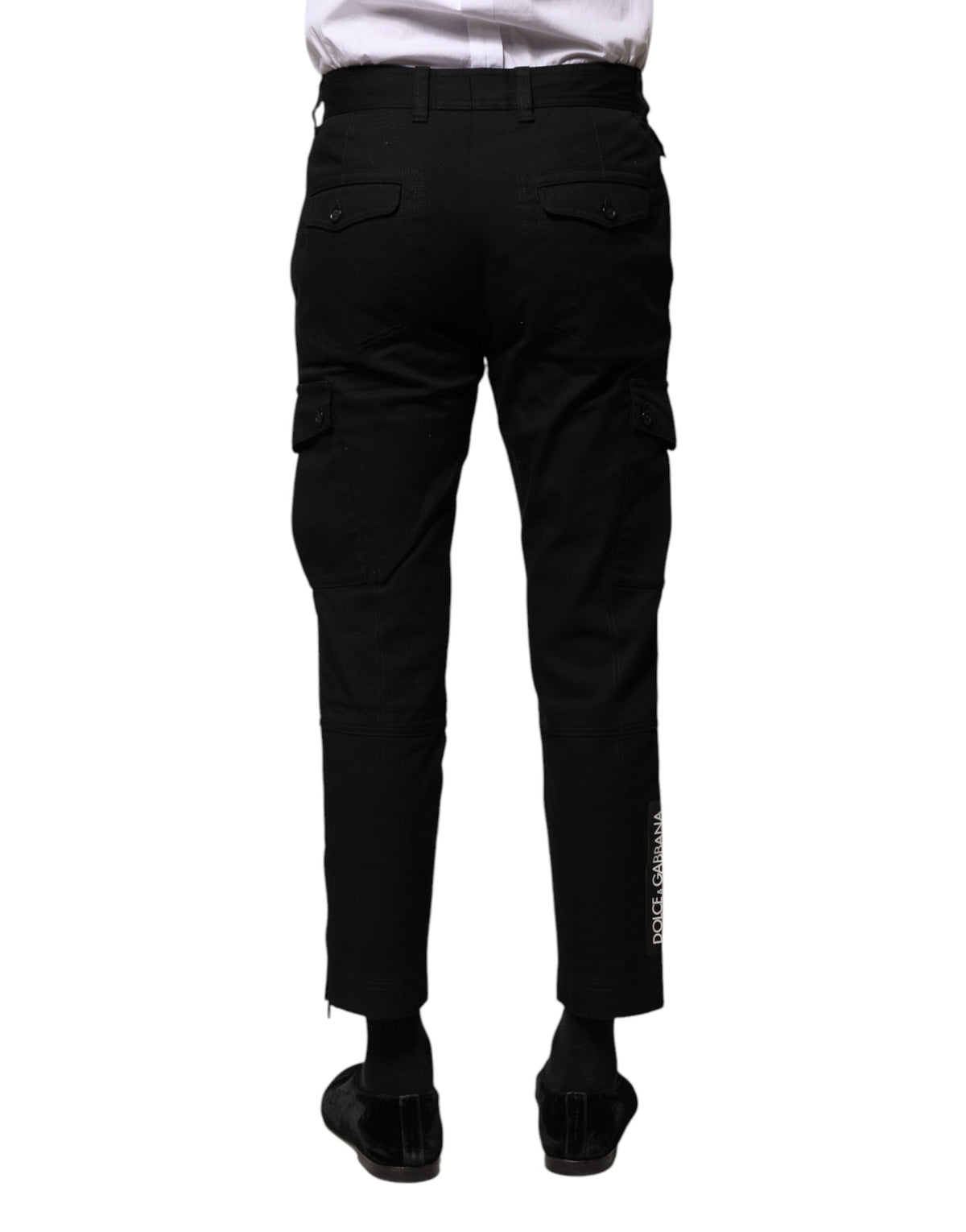 Pantalon Cropped Formel en Coton Noir pour Homme de Dolce &amp; Gabbana