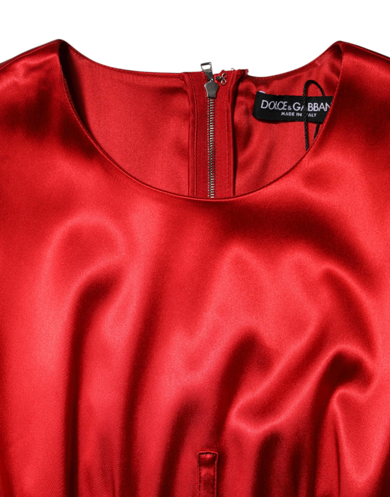 Robe Midi Sans Manches Rouge Dolce & Gabbana en Acétate