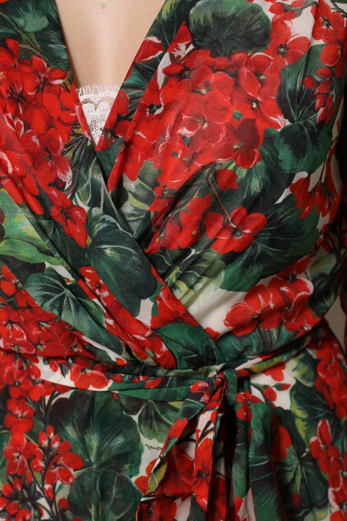 Robe V-neck à manches longues multicolore Dolce & Gabbana