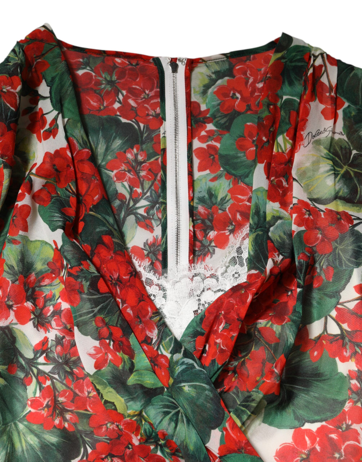 Robe V-neck à manches longues multicolore Dolce & Gabbana