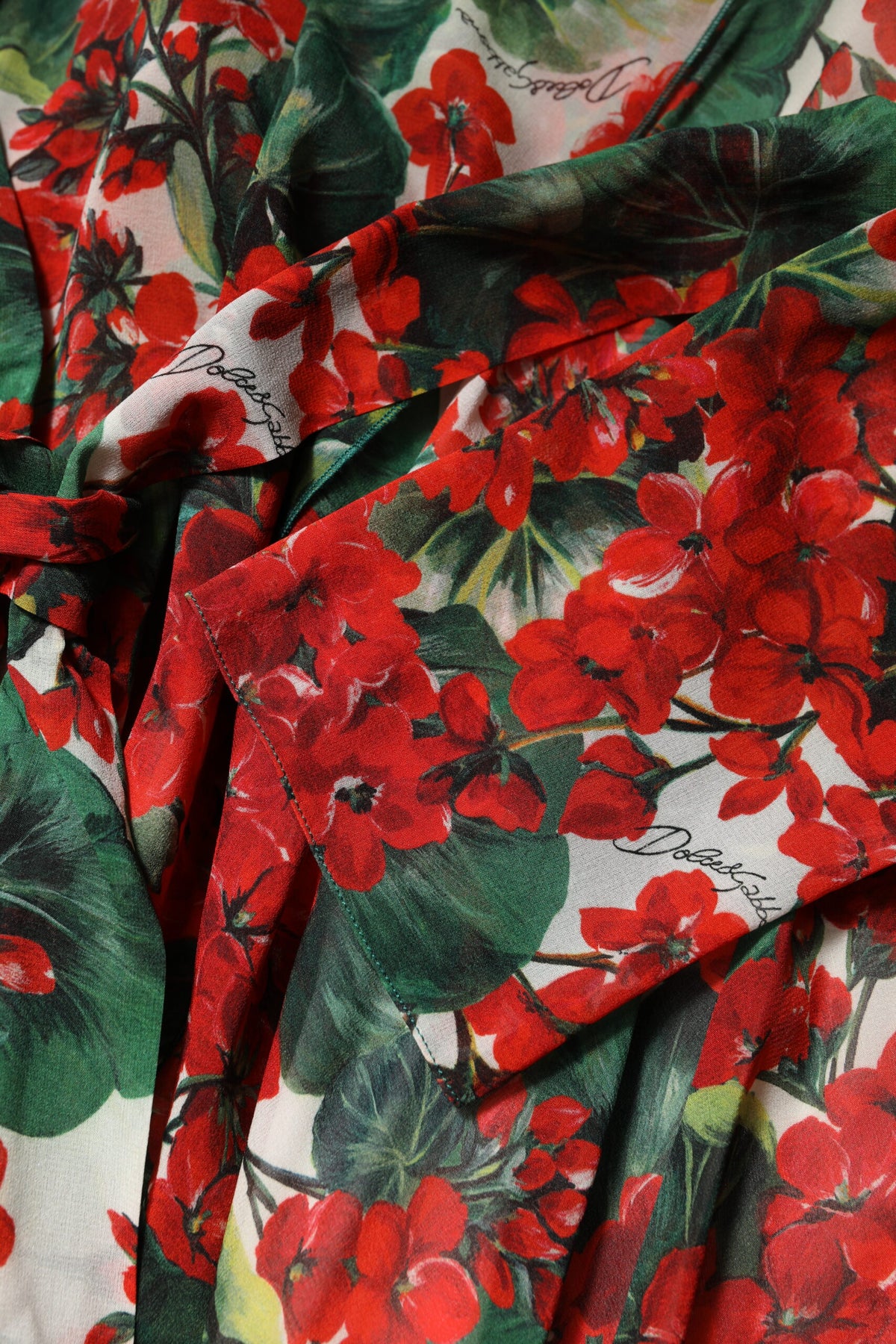 Robe V-neck à manches longues multicolore Dolce & Gabbana