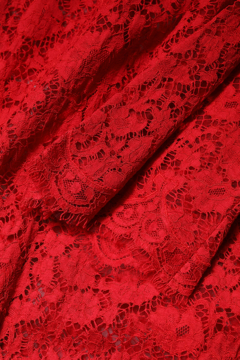 Dolce & Gabbana Red Floral Lace Rhinestone Embellished Dress