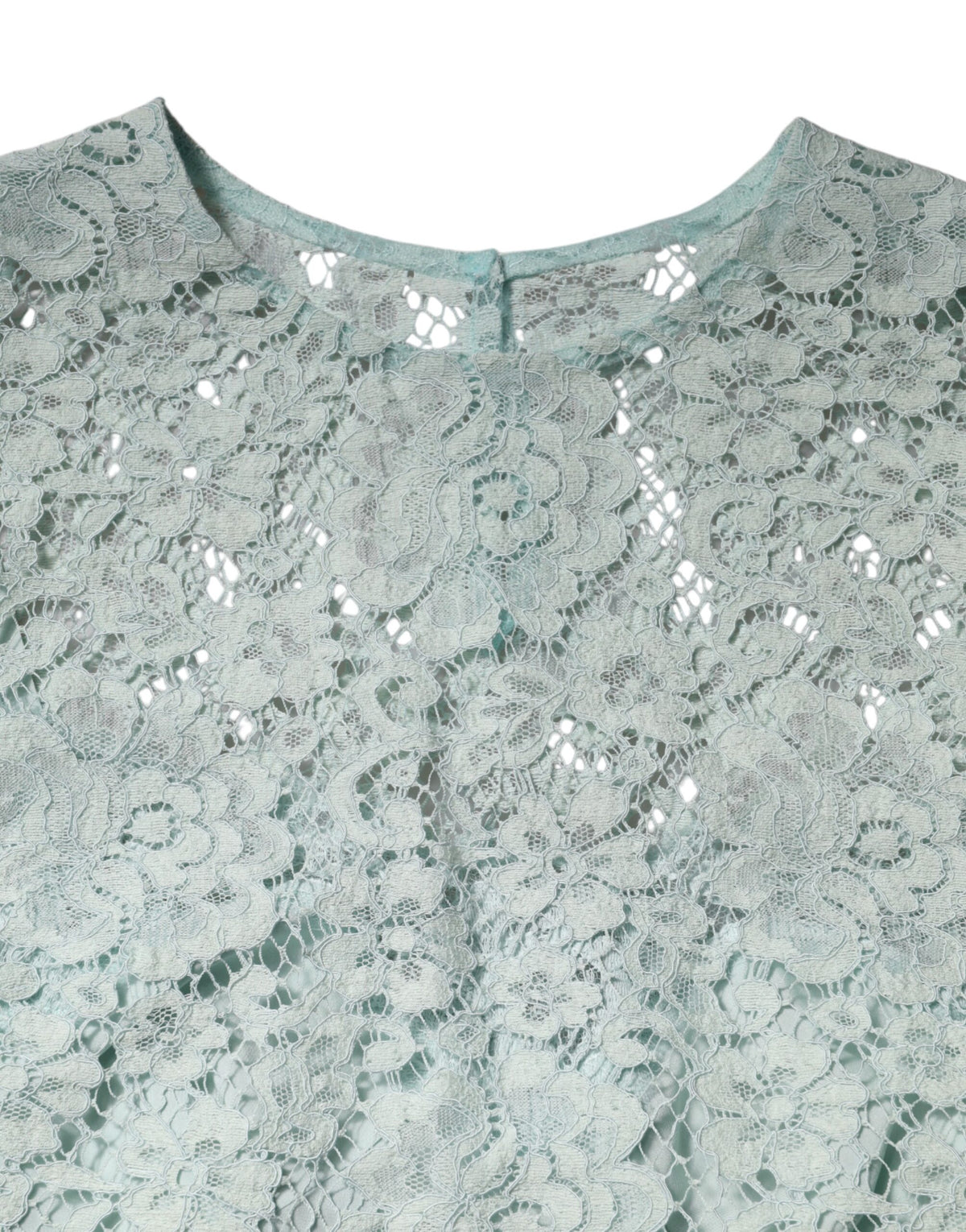 Dolce & Gabbana Blouse Top en Dentelle Florale Verte Menthe
