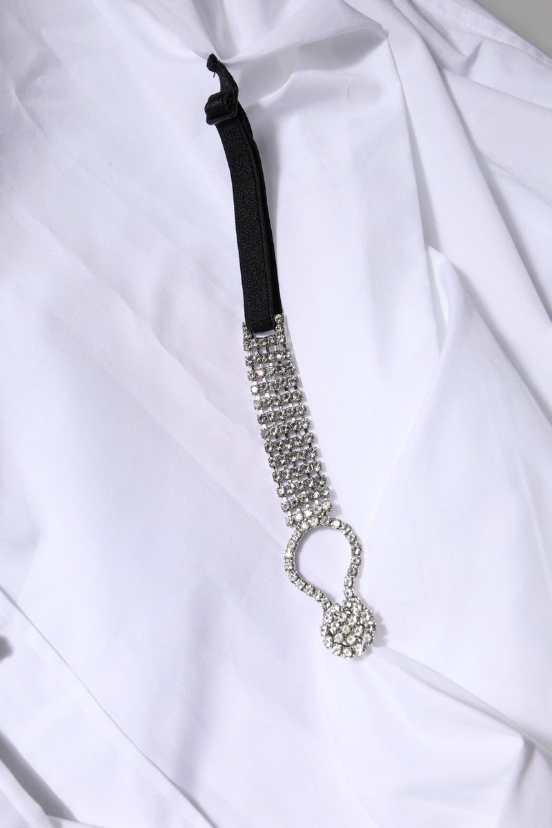 Dolce & Gabbana White Rhinestone Embellished Long Sleeve Top